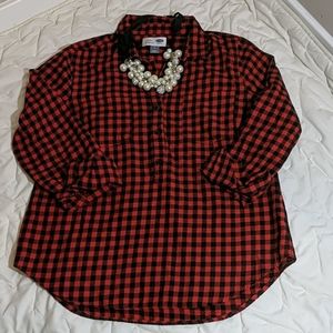 Red and black gingham flannel